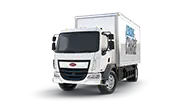 Peterbilt Model 220EV Electric White Truck with White Box Body Isolated - Thumbnail
